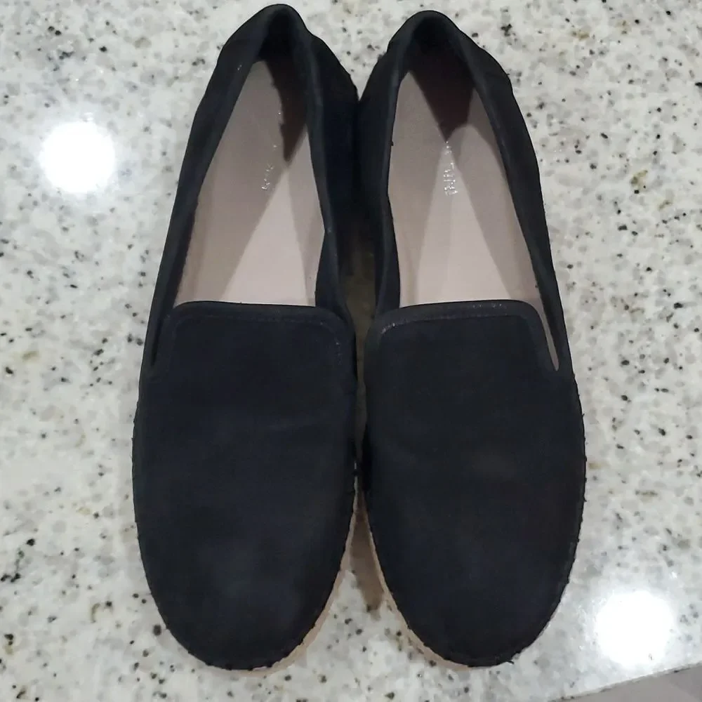 Gianni Bini Sabble Black Suede Espadrille , Women's US 9